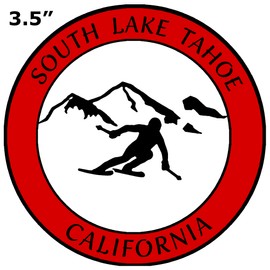 Athena Brands South Lake Tahoe California Extreme Skier Car Truck Window Bumper Sticker Decal - Red
