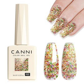 CANNI Glitter Gel Nail Polish 1pcs 9ml Nail Gel Red Green color Glitter Nail Polish Soak Off Uv LED Nail Lamp Prism Flash Series Nail Art Manicure Salon DIY Home