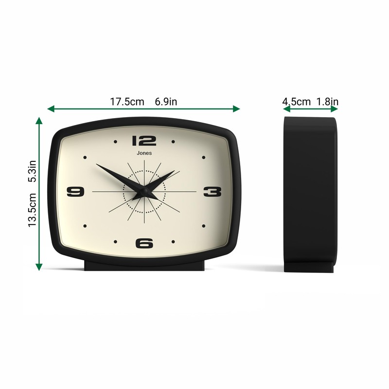 JONES CLOCKS® 'Film' desk clock - retro rectangular design in