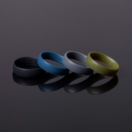 ThunderFit Silicone Wedding Ring for Men & Women - 1 Ring Rubber Engagement Bands (5mm - Dark Blue, Dark Green, Dark Grey, Black, 10.5 - 11 (20.6mm))