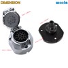 Woola Towing Hitch Socket 13-Pin with Rubber Seal, 13-Pin Metal