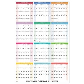 2026 Wall Calendar - Yearly Wall Calendar 2026, January 2026 - December 2026, 34.3" x 22.8" (Open), Vertical, Double-Sided Round Stickers, Blocks and Holidays - Beautiful Layout