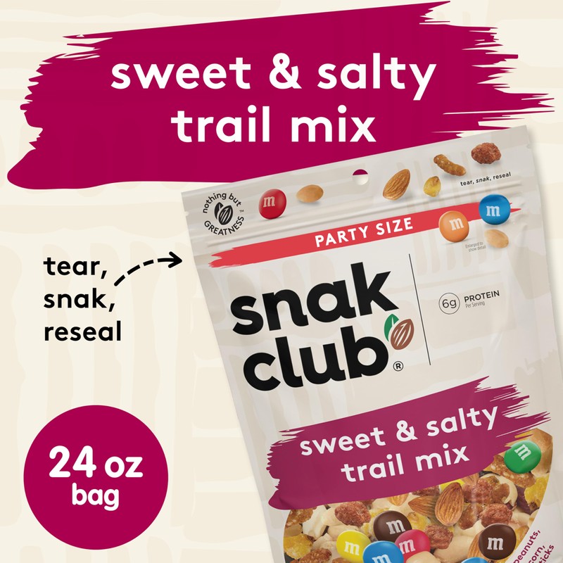 Snak Club Sweet and Salty Trail Mix with Peanuts, Butter