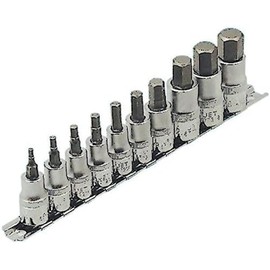 JET 601802-10-Piece 3/8-inch Drive S.A.E. Hex Bit Socket Sets