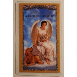 In Memory of a Faithful Friend - Laminated  Holy Card