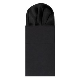 Gsyziux Pre-folded Pocket Squares for Men Solid Color Mens Suit Handkerchiefs Pocket Square on Card for Suit Tuxedo (Black)