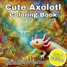 Cute Axolotl: Coloring Pages, Affirmations & Journaling Prompts Featuring Cute Underwater Axolotls, Fun Scenes, Creative Writing Ideas and Positive ... and Inspiring Activity Book for All Ages