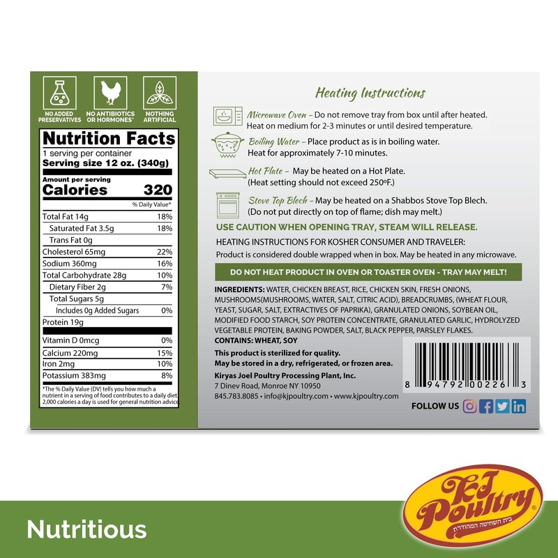 KJ Poultry Kosher Ready Meals - Chicken Meat Balls &