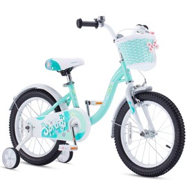 Royalbaby Chipmunk Girls Bike,16 Inch Kids Bike with Basket Girl Cycle Bikes for Age 4-7 Years with Training Wheels Children Bicycle Toddler Bike Spring Green