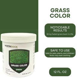 NorthRock Grass Color - Green Grass Spray, Paint Lawns, Ideal for Dormant, Patchy or Faded Grass, Cover Imperfections, Up to 1,000 sq. ft. (12 fl. oz.)