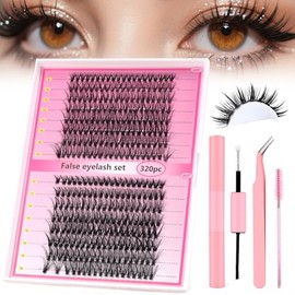Pestañas Postizas Kit, Extensión De Pestañas Completo Naturales, 9-18mm  Pestañas Individuales, Kit De Pestañas, Mezcla 30d 40d, 9-18mm, 320 Piezas,  