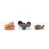 Kaya Premium Clear Rectangular 3-Hole Mini Disposable Plastic Bowls (Pack