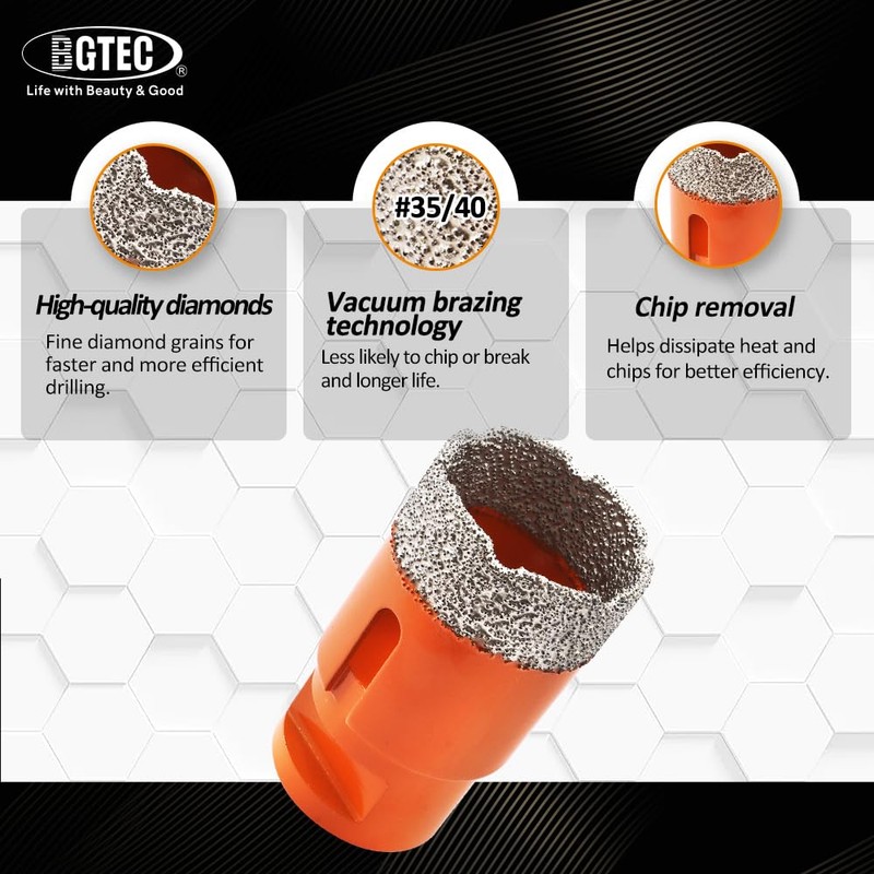 Dry Diamond Core Drill Bits,BGTEC 1pc 6" 150mm Diamond Hole