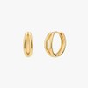 Gold&Deer 14K Goldfield Half Two Line One-Touch Earrings White Gold