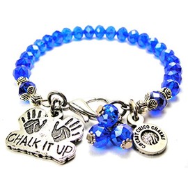 ChubbyChicoCharms Chalk It Up Splash of Color Crystal Bracelet in Sapphire Blue, 2.5"