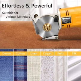 ROMECH Mini Electric Cloth Cutter, Rotary Blade Fabric Cutting Machine, Octagonal Knife