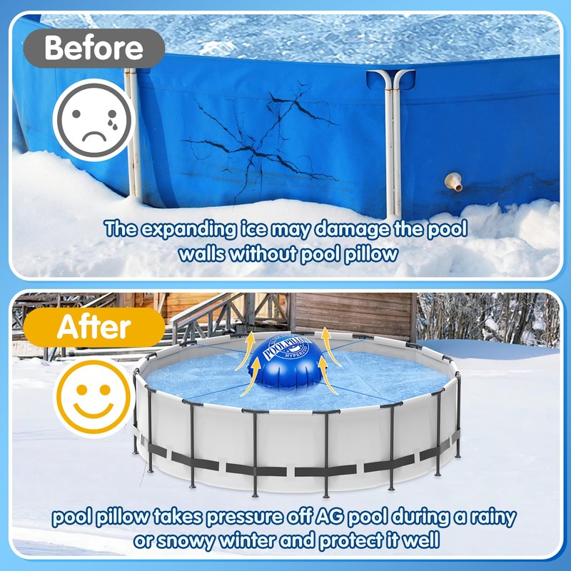 4 x 4 Ft Pool Pillows for Above Ground Pools,
