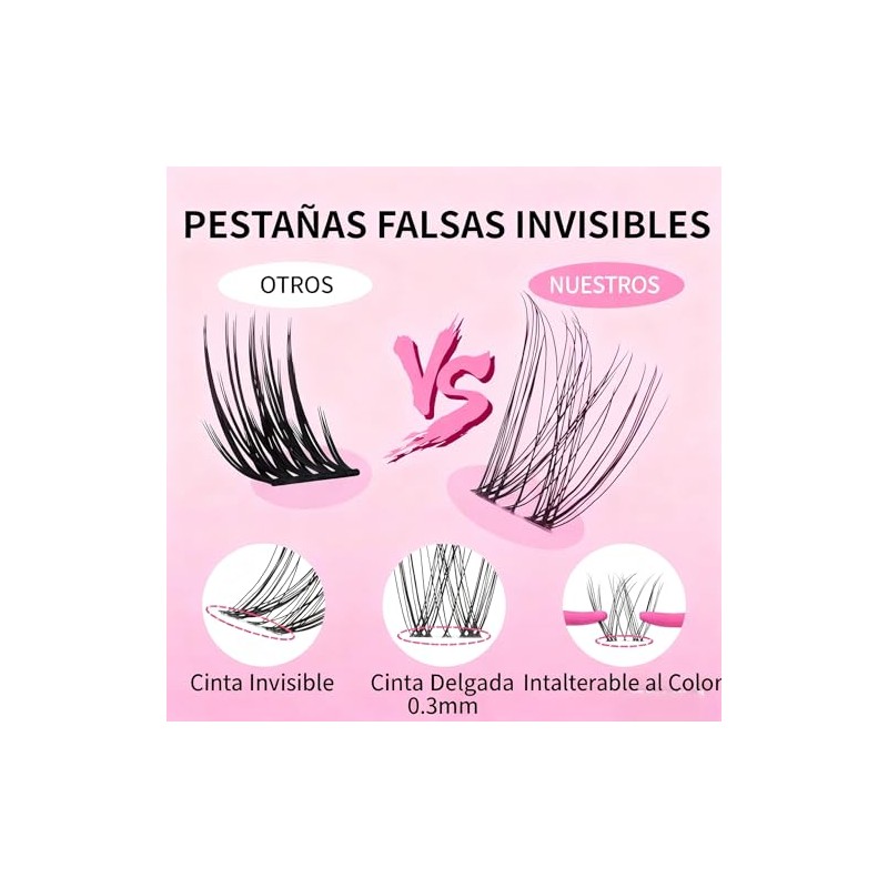 de Racimos de Pestañas Naturales Banda Invisible Racimos de Pestañas