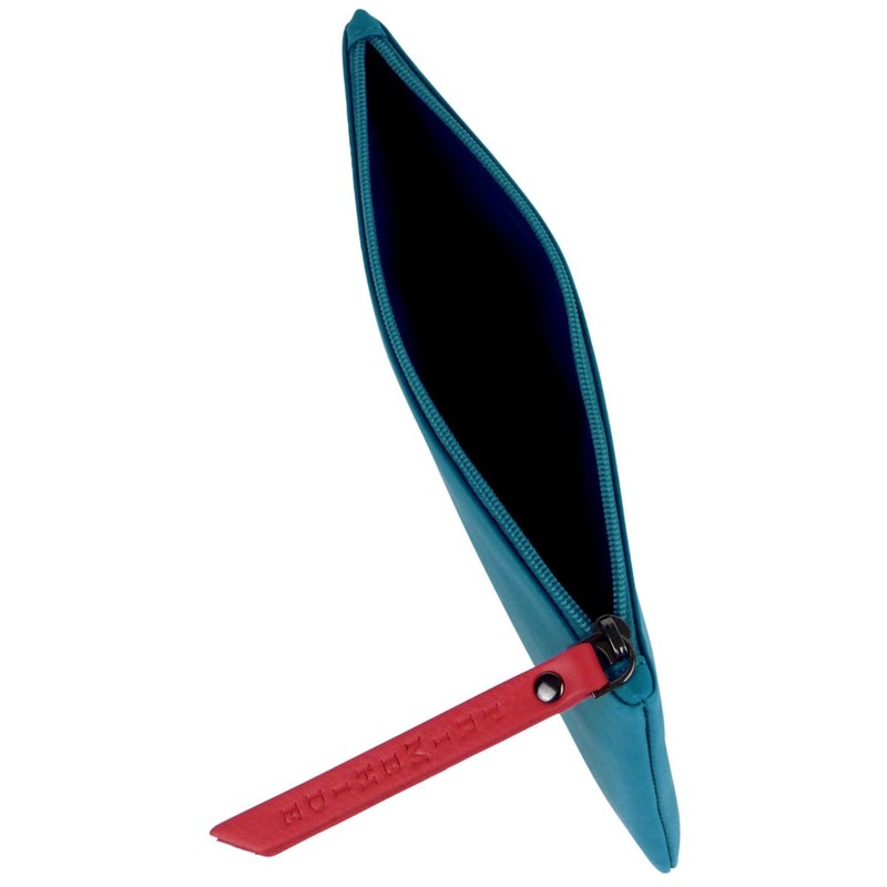 Prime Hide Ladies Leather Zipped Pouch - Sky Blue