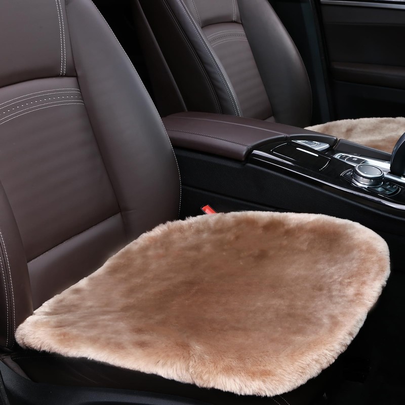 OGLAND 2 Pack Fluffy Genuine Australia Sheepskin Car Seat Cover