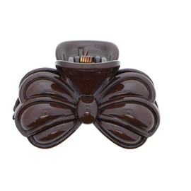 Women's Small Bow Shaped Jaw Hair Clip with Strong Springs-Dark Brown