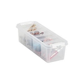 SmartStore Small Storage Box 3.5 L - Single Box with Insert, Lid and Clip Closure - Transparent and Stackable Plastic Boxes - Plastic BPA Free and Food Safe - 38 x 14 x 11 cm