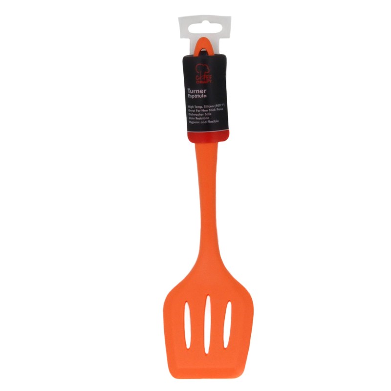 Chef Craft Premium Silicone Turner, 11.75", Orange