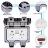 Demoyaya Outdoor Socket IP66 Waterproof Double Socket Wall Sockets Outdoor