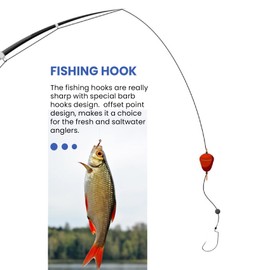 xelea 51Pcs Fishing Hooks High Carbon Steel Worm Senko Bait Jig Fish Hooks with Plastic Box