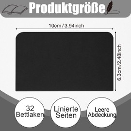 EOGRFW Pack of 36 Mini Notebooks, 6.3 x 10 cm Kraft Notebook, Small Notebooks for Office and School, 64 Pages/32 Sheets, Lined, Kraft Cover Notebooks, Black
