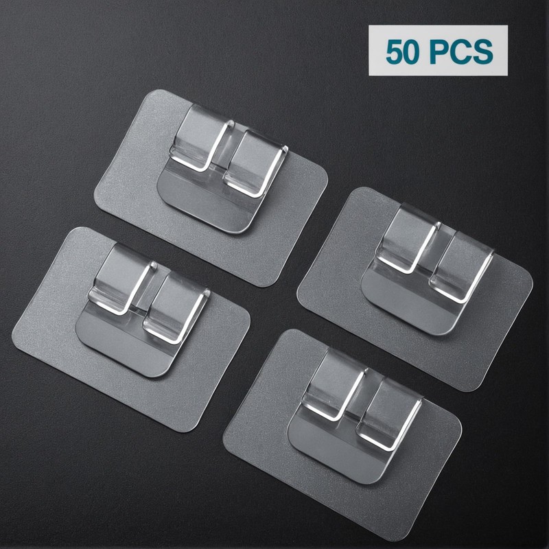 EYBDYB 50 PCS Weatherproof Outdoor Light Clips | Heavy-Duty Adhesive