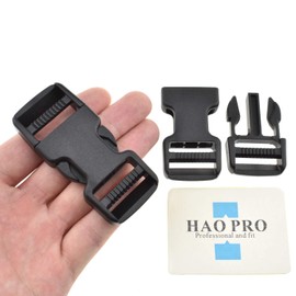 SGH Pro Quick Side Release Buckles 1" Wide Dual Adjustable No Sewing Upgrade Extra Thick Extra Long Fit Thicker Strap 2 Pack Clips Snaps Heavy Duty Plastic for Nylon Webbing Strap Boat Cover Backpack