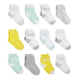 Simple Joys by Carter's - Calcetines para niño (12 unidades), color amarillo y gris