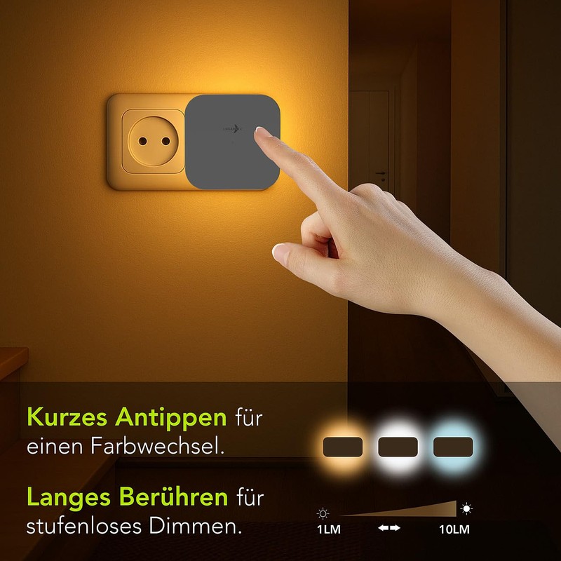 Lunartec Set of 4 Socket Night Light, Indirect Lighting &