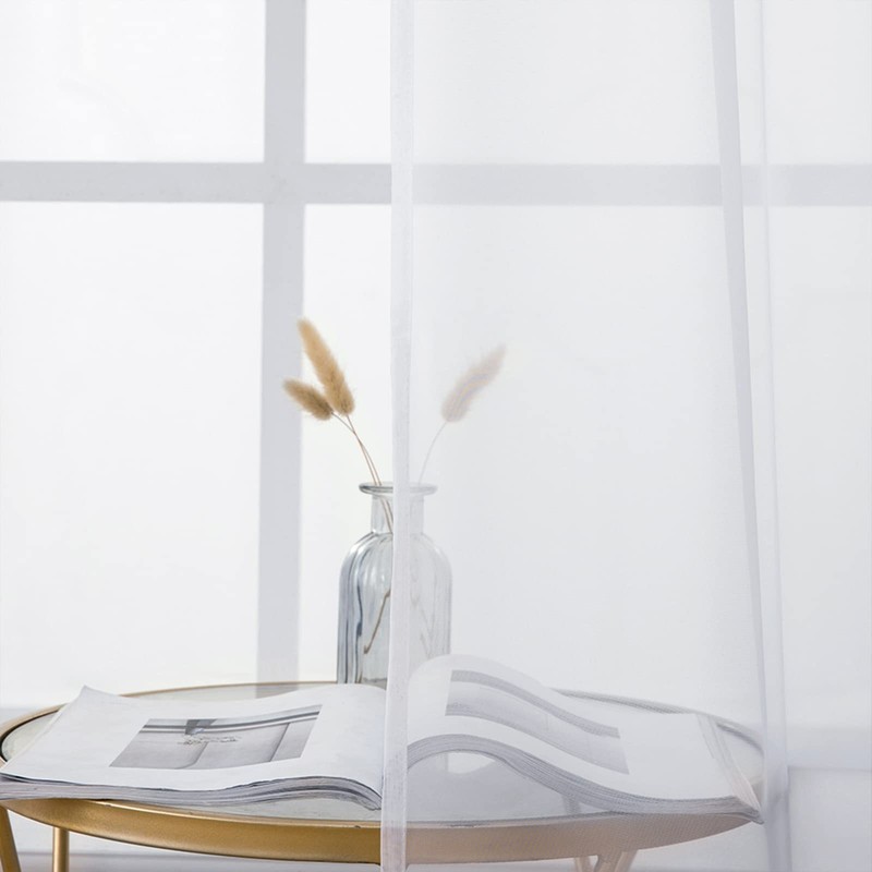 MIULEE Window Valance Half Sheer Curtains Rod Pocket Voile Drapes