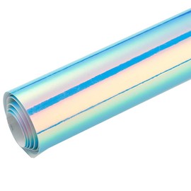 AuMoHall Holographic Laser Blue Car Vinyl Wrap Gloss Color Change DIY Air-Release Adhesive Film Rainbow Finish Roll, 53'' x 236.22''