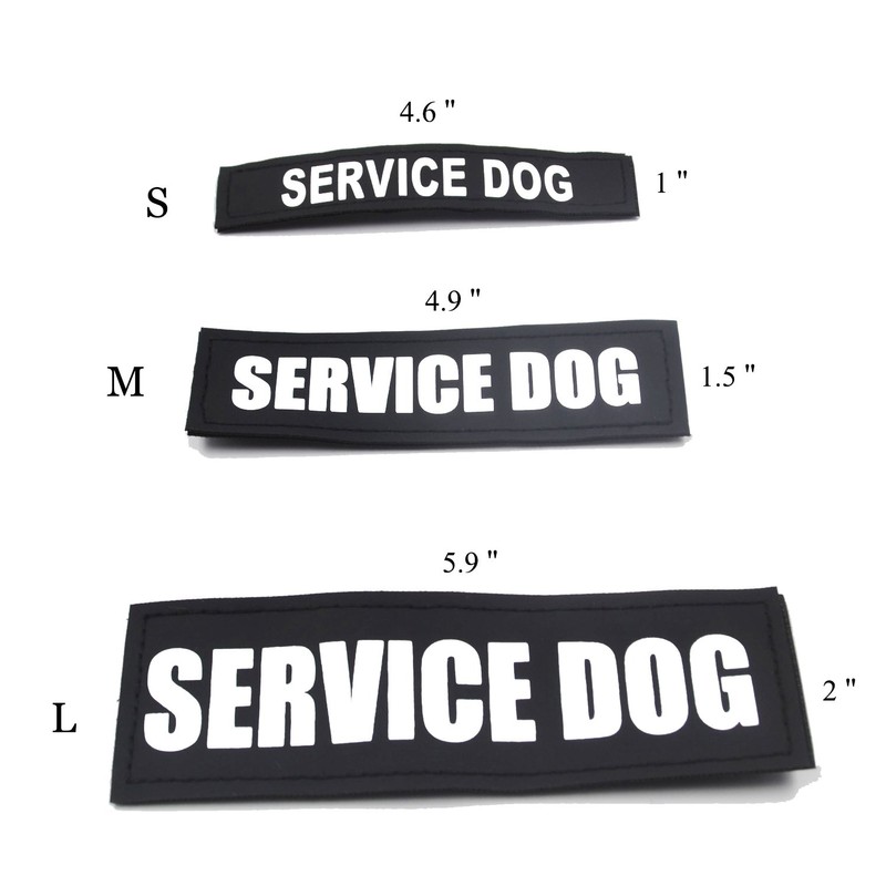 2 Pack Reflective Service Dog Patches with Hook Back for