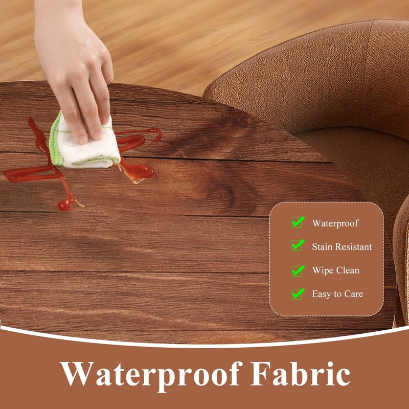 Round Tablecloth Diameter 48 Inches (120 cm) with Elastic Band,