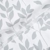 White Grey Leaf Sheer Curtains for Kids Bedroom 50 x