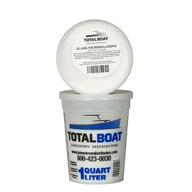 TotalBoat Fiberglass Micro Balloons - White Glass Microspheres Filler for Epoxy Resin and Polyester Resin (Quart)