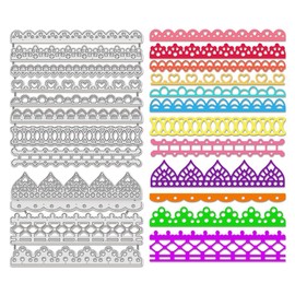 BENECREAT Pack of 2 Metal Cutting Dies with Lace Border, Lace Tag Cutting Dies Metal Cutting Dies Layering Tags Embossing Stencils Template for DIY Cards, Scrapbooking, 0.8 mm Thick