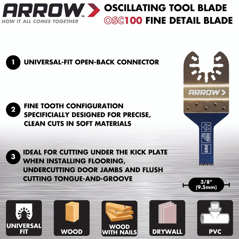 Arrow OSC100-1 Fine Detail Blade for Use with Oscillating Tools,