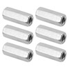 PATIKIL M6x1mm Stainless Steel Hex Coupling Nuts, 6pcs 25mm(1") Long