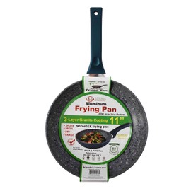 Uniware Aluminum Non-Stick Frying Pan w/Induction Bottom, 3-Layer Granite Coating, 3 Size Variants (11")