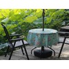 SUQ I OME Outdoor Tablecloth with Umbrella Hole and Zipper,