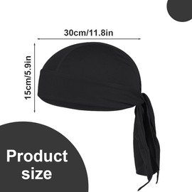 RAMGLYO Sports Bandana Cap Quick Drying Durag Men Bandana Men Women Running Hat Men's Headscarf Men's Summer Hat Men for Cycling Climbing Running Gym (Black)