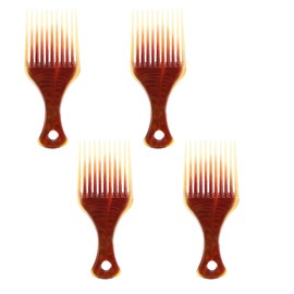 4pcs delivery comb insert hair curling brush comb hair styling tool for men and women, used for exfoliating and styling combs, very suitable for thick, curly hairs and braids (amber color)