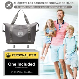 Bolsa Deportiva Para El Gym,Bolsa De Deporte Expandible,Diseño De Separación De Ropa Seca Y Húmeda,Gran Capacidad Adecuada Para Viajes,Natación,Yoga,Fitness,Etc(Gris)