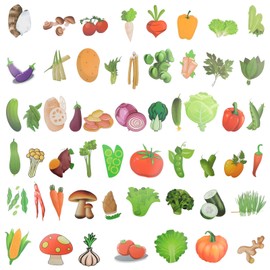 HICOHAND Vegetable Stickers for Kids, 108 PCS Vegetable Mixed Stickers for Kids Vegetable Stickers Fruit Wall Decals Art Stickers for Computers Computer Stickers Scrapbook Craft