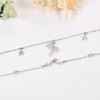 Wave Anklet Sterling Silver Palm Tree Starfish Layered Ocean Beach